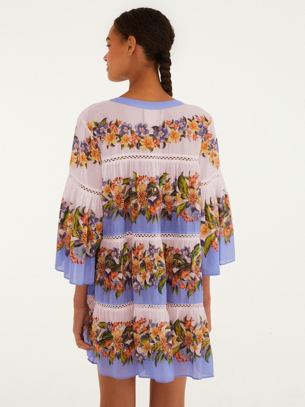 FARM RIO Light Blush Hilo Stripes Mini Dress Coverup - Picture 2 of 2